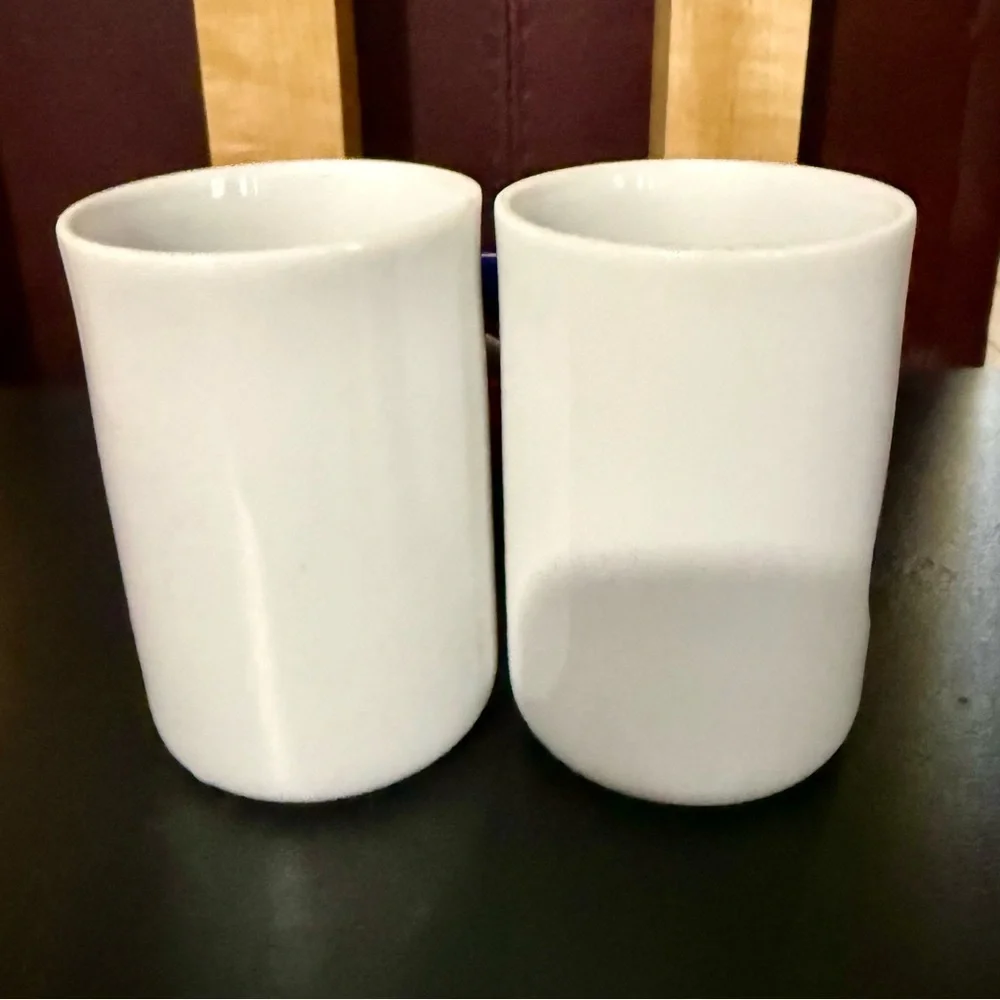 Whimsical Retro 70’s Kitchen Papel Mr & Mrs Interlocking Mugs - Picture 3 of 7
